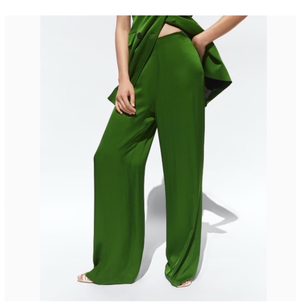 Zara Wide Led Pants in Satin